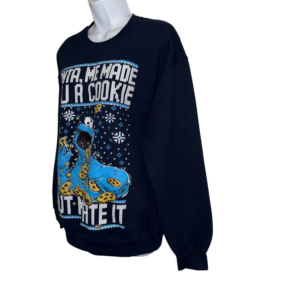 Rare Sesame Street Sweatshirt Womens M Santa Me Made You A Cookie But Me Ate It - Picture 6 of 10
